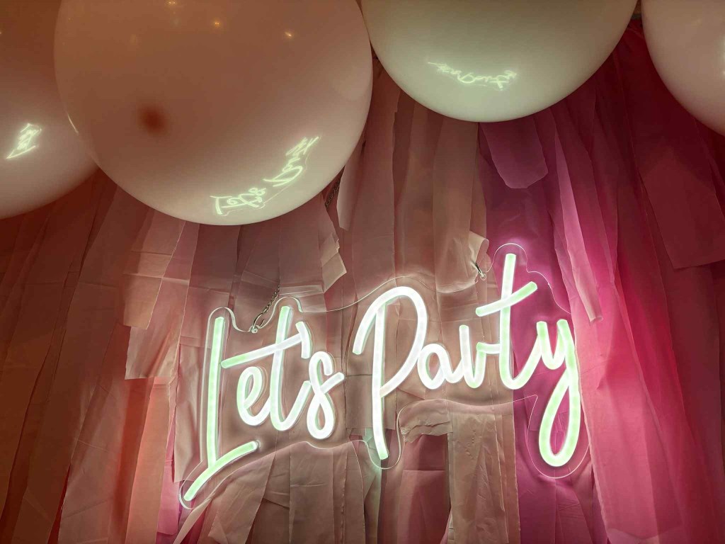 Blush pink bachelorette party decor box